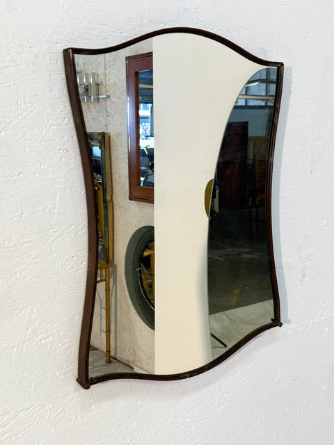 Vintage Italian Wall Mirror with Curved Frame 1960s