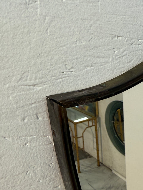 Vintage Italian Wall Mirror with Curved Frame 1960s