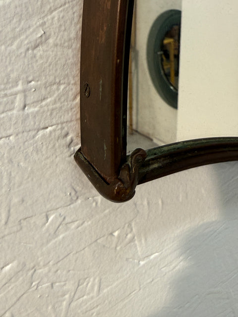 Vintage Italian Wall Mirror with Curved Frame 1960s