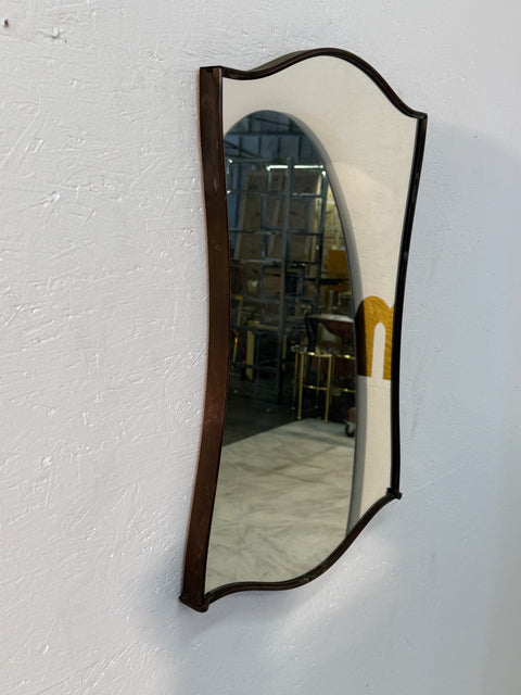 Vintage Italian Wall Mirror with Curved Frame 1960s