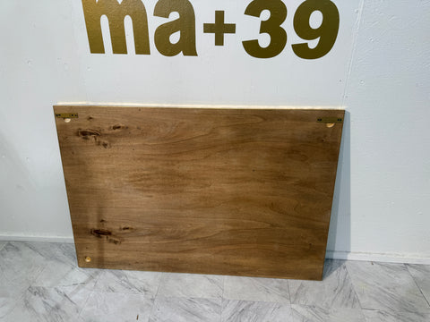 Mid-Century Italian Mirror with Teal Ribbed Frame and Brass Accents 1970s