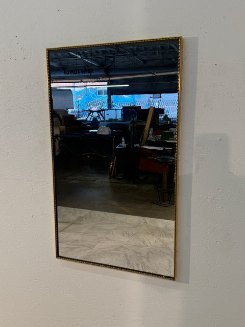 Large Wall Mirror with Beaded Gilt Frame, Italy 1950s