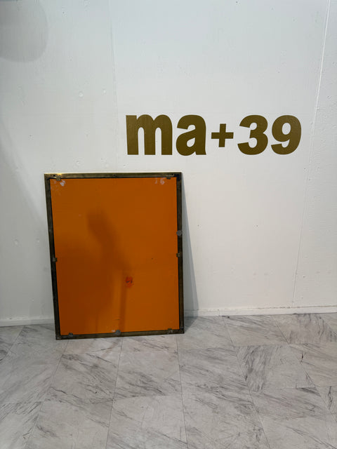 Mid Century  Brass-Framed Wall Mirror, Italy 1950s