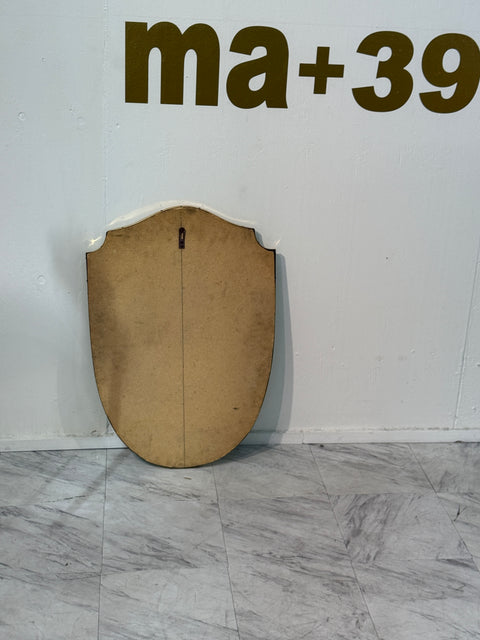 Italian Shield-Shaped Wall Mirror with Brass, 1960s