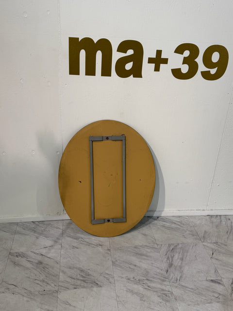 Italian Oval Mirror with Smoked Glass Frame, 1970s