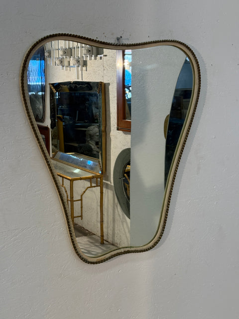 Italian Mid-Century Organic Wall Mirror with Rope. 1960s