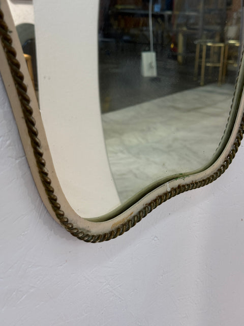 Italian Mid-Century Organic Wall Mirror with Rope. 1960s