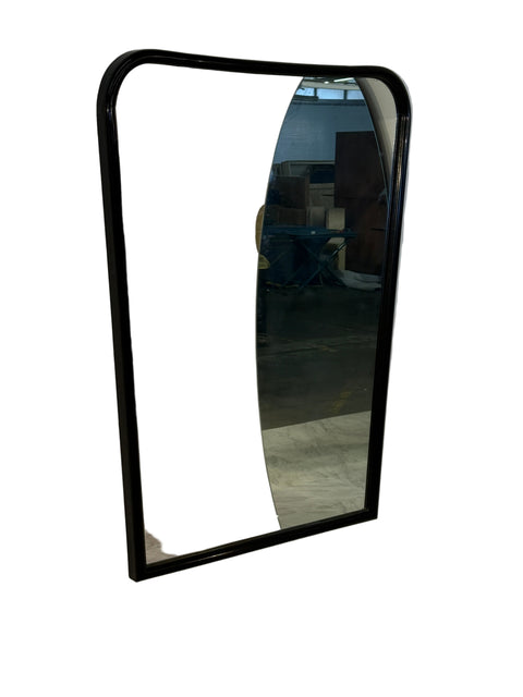 Mid-Century Italian Wall Mirror with Black Frame, 1950s