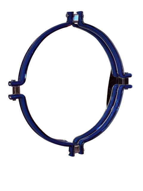 Italian Oval Mirror with Sculptural Blue Frame, 1980s