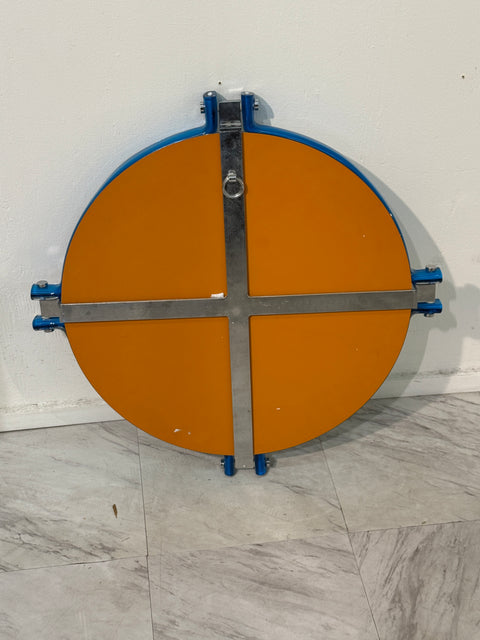 Italian Oval Mirror with Sculptural Blue Frame, 1980s