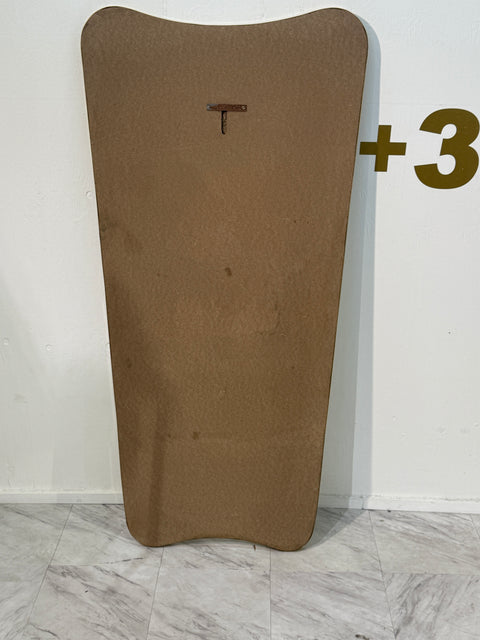 Italian Curvilinear Brass Mirror, 1950s