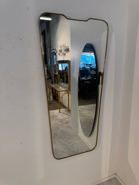 Italian Mid-Century Brass Framed Wall Mirrors, 1950s