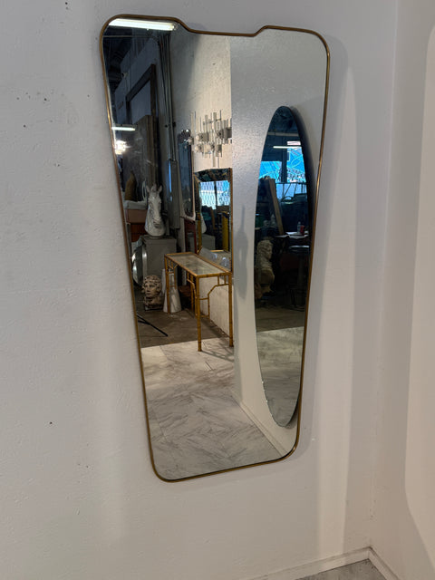 Italian Mid-Century Brass Framed Wall Mirrors, 1950s