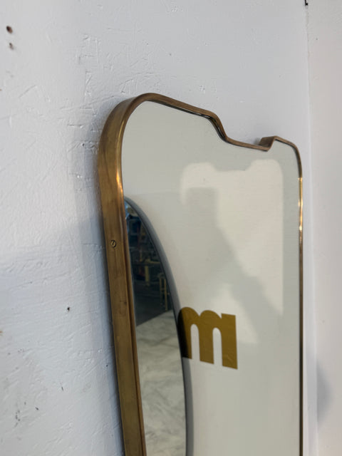 Italian Mid-Century Brass Framed Wall Mirrors, 1950s