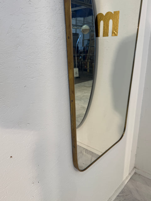 Italian Mid-Century Brass Framed Wall Mirrors, 1950s