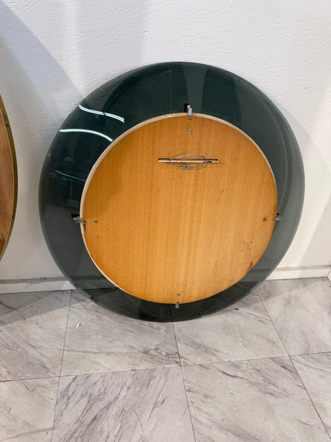 Fontana Arte Round Mirror with Smoked Glass Frame, 1960s