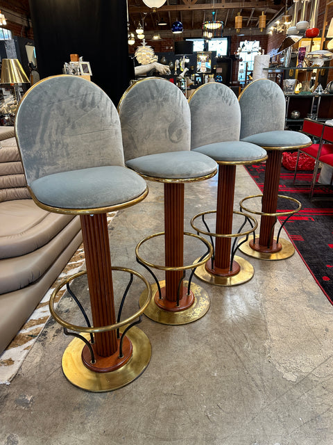 Mid-Century Set of Four Italian Stools. Italy 1960