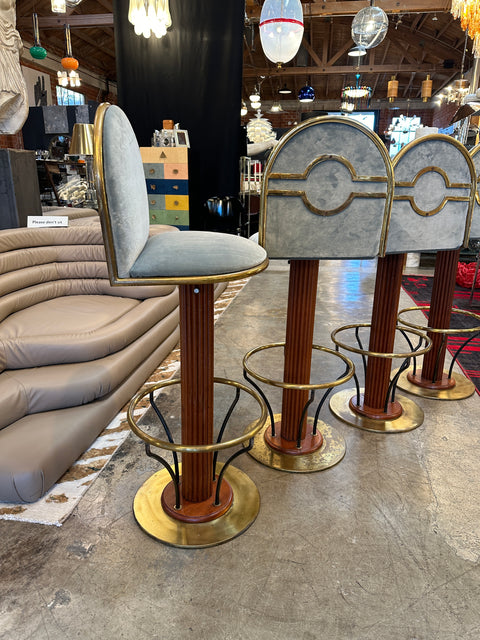 Mid-Century Set of Four Italian Stools. Italy 1960