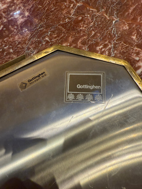 Serving Tray by Göttinghen, Brass and Stainless Steel, 1970s