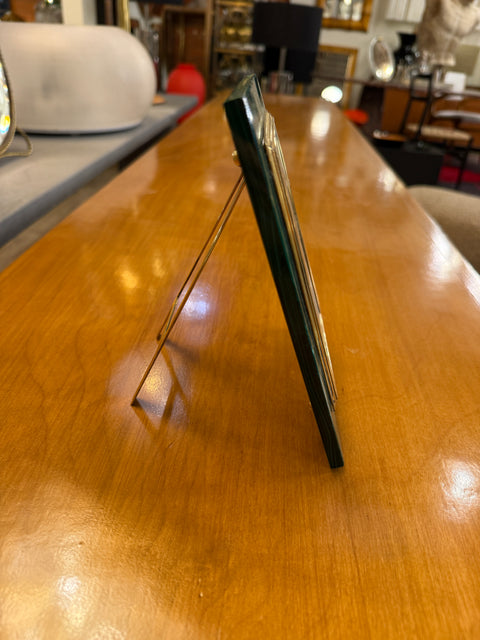 Malachite Picture Frame by Gorra, Gilt Metal, 1950s–1960s