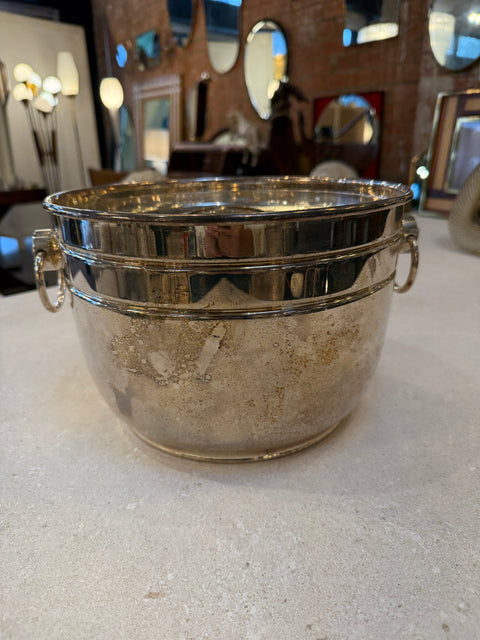 Vintage Italian Ice Bucket with Three-Compartment Insert, 1970s