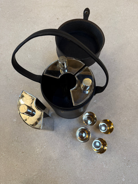 Travel Bar Set with Flasks, and Cups, 1970s