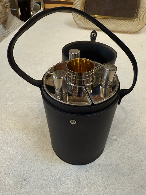 Travel Bar Set with Flasks, and Cups, 1970s