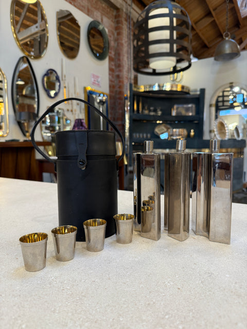 Travel Bar Set with Flasks, and Cups, 1970s