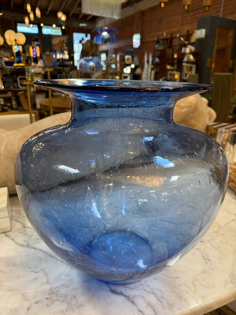 Italian Blue Art Glass Vase, 1970s