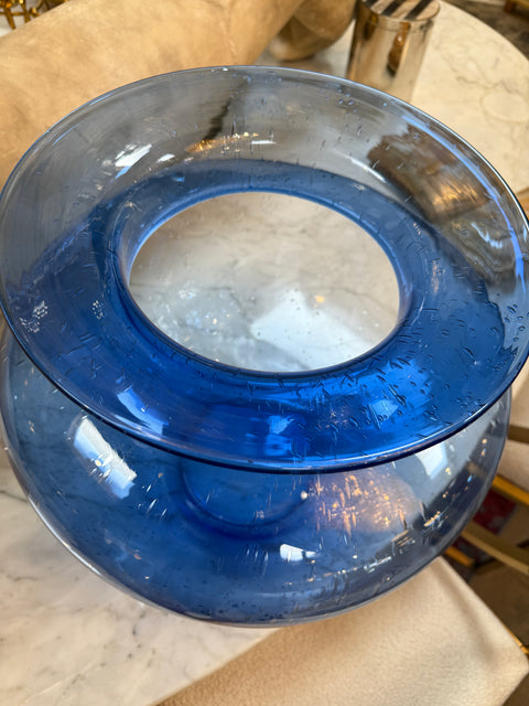 Italian Blue Art Glass Vase, 1970s