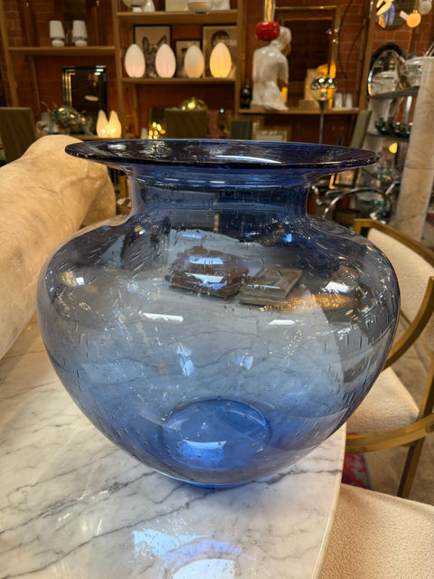 Italian Blue Art Glass Vase, 1970s