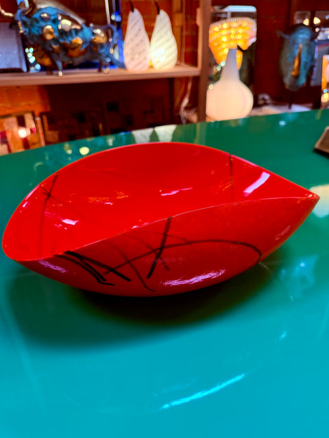 Red Murano Art Glass Bowl