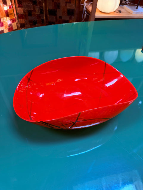 Red Murano Art Glass Bowl