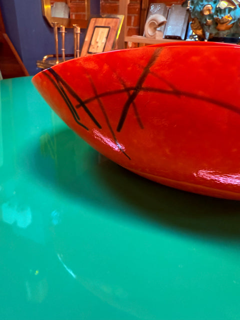 Red Murano Art Glass Bowl