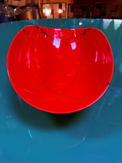 Red Murano Art Glass Bowl