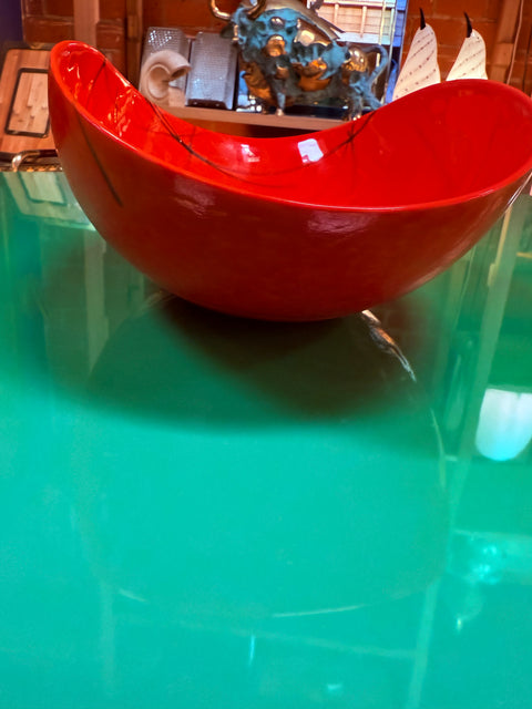 Red Murano Art Glass Bowl
