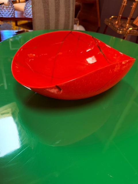 Red Murano Art Glass Bowl
