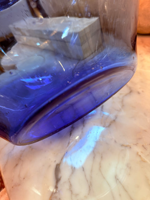 Italian Blue Art Glass Vase, 1970s