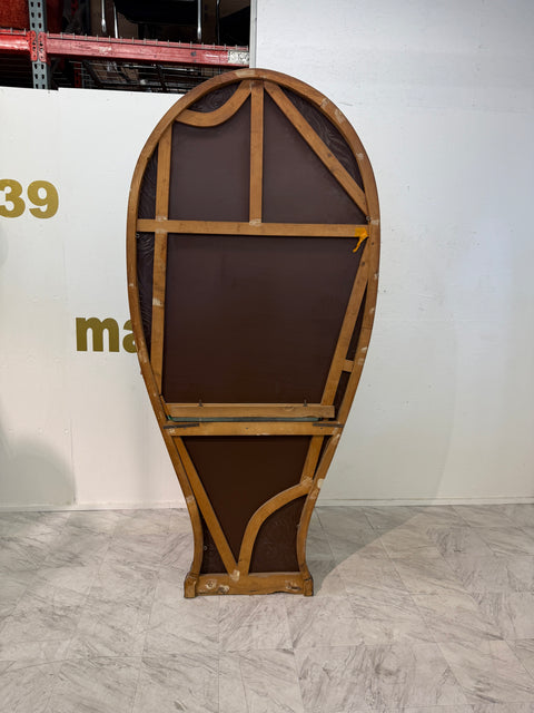 Murano Etched Glass Floor Mirror with Integrated Console Shelf 1950s