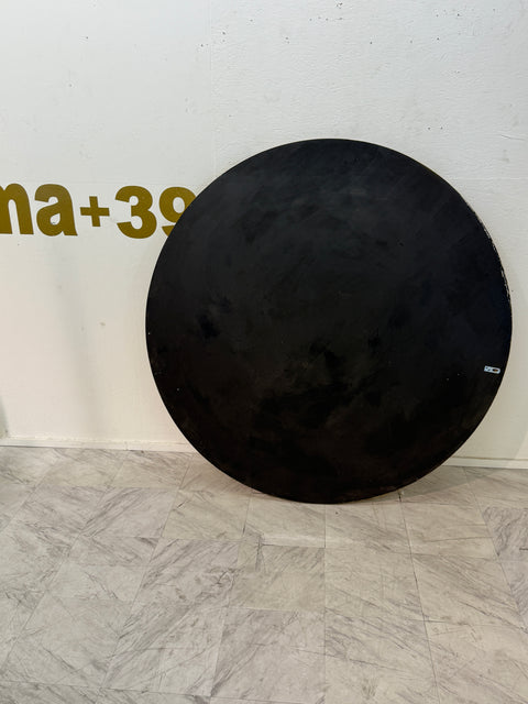 Vintage Round Bamboo Mirror with Wide Frame