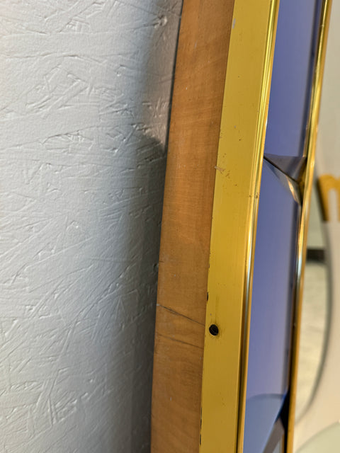 Cristal Arte Oval Floor Mirror With Shelf, Italy 1960