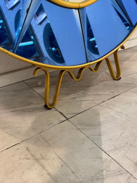 Cristal Arte Oval Floor Mirror With Shelf, Italy 1960