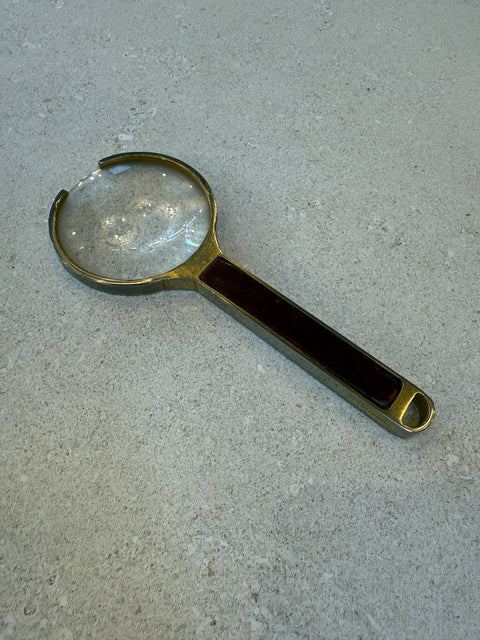 Ferragamo Magnifying Glass with Leather Handle, Italy, 1970s