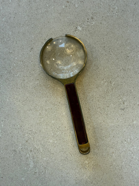 Ferragamo Magnifying Glass with Leather Handle, Italy, 1970s