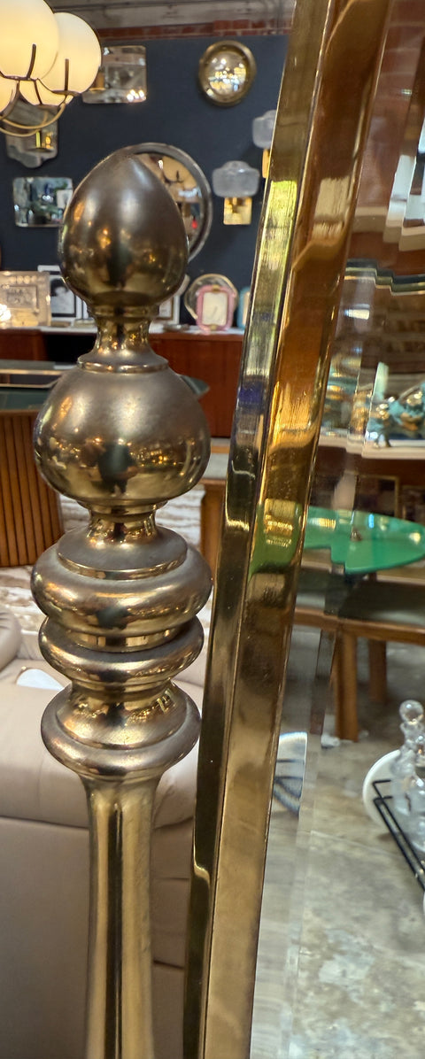 Italian Mid-Century Brass Cheval Floor Mirror, 1970s