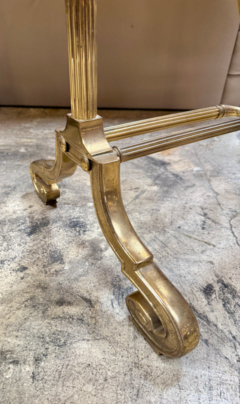 Italian Mid-Century Brass Cheval Floor Mirror, 1970s