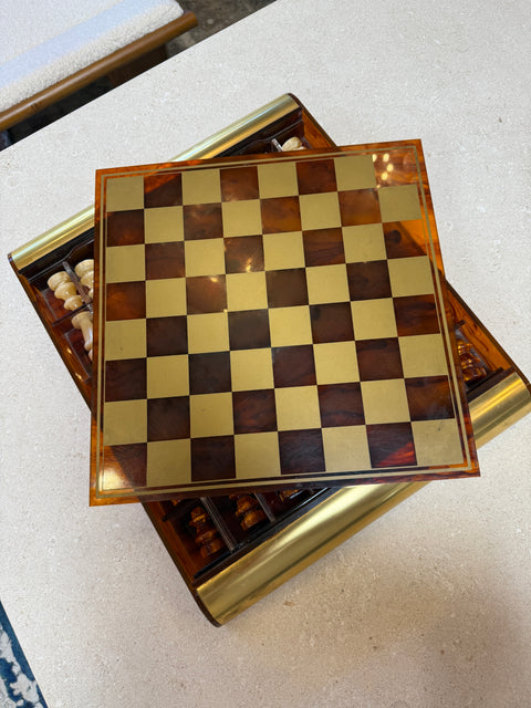 Italian Tortoiseshell Lucite Chess Set