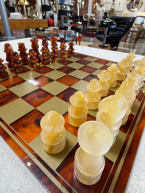Italian Tortoiseshell Lucite Chess Set