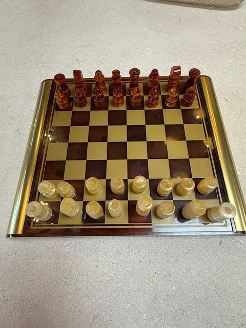 Italian Tortoiseshell Lucite Chess Set