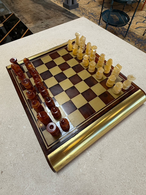 Italian Tortoiseshell Lucite Chess Set